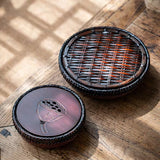 Gong Fu Cha Handmade Woven Bamboo Zen Tea Mini Tray - Tea Ceremony Teapot Holder