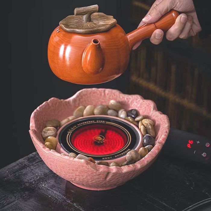 Vintage-Zen Electric Stove - Handmade Coarse Pottery Heater
