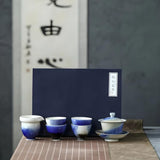 Snow Aurora Porcelain Set - Kiln-Transmutation (Yao Bian)