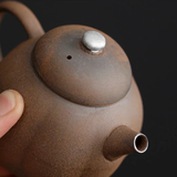 Enlightenment Old Rock Mud Teapot - Handmade Gongfu Cha Silvered Vintage Pot - 150cc
