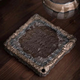 Heart Sutra Tea Tray - Handmade Coarse Pottery Terracotta Drainage Gongfu Tea Tray