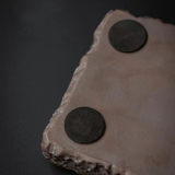 Heart Sutra Tea Tray - Handmade Coarse Pottery Terracotta Drainage Gongfu Tea Tray