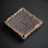 Heart Sutra Tea Tray - Handmade Coarse Pottery Terracotta Drainage Gongfu Tea Tray