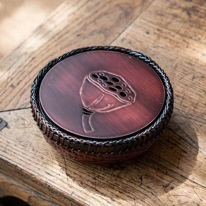 Gong Fu Cha Handmade Woven Bamboo Zen Tea Mini Tray - Tea Ceremony Teapot Holder