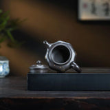 8 Faces Yixing Heini Black Clay Teapot - Handmade 8-Sided Black Mud Pot