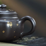 8 Faces Yixing Heini Black Clay Teapot - Handmade 8-Sided Black Mud Pot