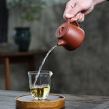 Bamboo Stems Yixing Zisha Purple Clay Pot - Tall Shi Piao 250cc