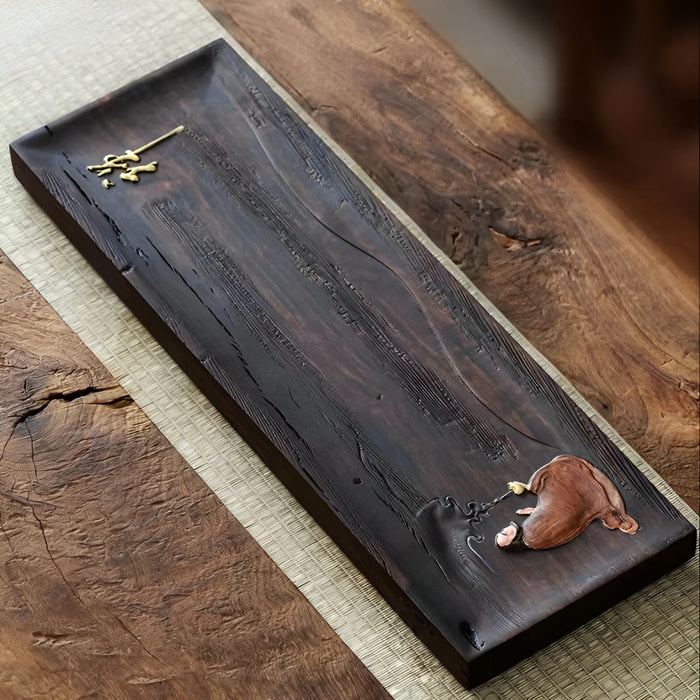 Chánshī Black Sandalwood Tea Tray - Zen Meditation Gongfu Cha Tea Tray