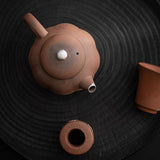 Enlightenment Old Rock Mud Teapot - Handmade Gongfu Cha Silvered Vintage Pot - 150cc