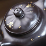 8 Faces Yixing Heini Black Clay Teapot - Handmade 8-Sided Black Mud Pot