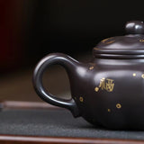 8 Faces Yixing Heini Black Clay Teapot - Handmade 8-Sided Black Mud Pot