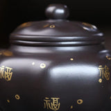 8 Faces Yixing Heini Black Clay Teapot - Handmade 8-Sided Black Mud Pot