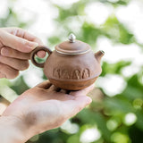 Enlightenment Old Rock Mud Teapot - Handmade Gongfu Cha Silvered Vintage Pot - 120cc