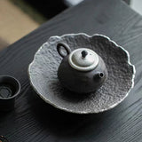 Enlightenment Old Rock Mud Teapot - Handmade Gongfu Cha Silvered Vintage Pot - 120cc