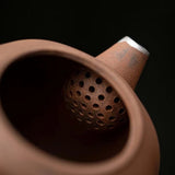 Enlightenment Old Rock Mud Teapot - Handmade Gongfu Cha Silvered Vintage Pot - 150cc