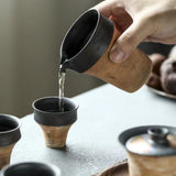 Wabi-Sabi Coarse Pottery Gongfu Cha Set - 6-Pieces Set