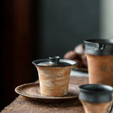 Wabi-Sabi Coarse Pottery Gongfu Cha Set - 6-Pieces Set