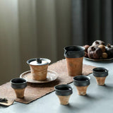 Wabi-Sabi Coarse Pottery Gongfu Cha Set - 6-Pieces Set