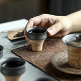 Wabi-Sabi Coarse Pottery Gongfu Cha Set - 6-Pieces Set