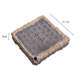 Heart Sutra Tea Tray - Handmade Coarse Pottery Terracotta Drainage Gongfu Tea Tray