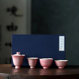Oriental Cherry Jingdezhen Porcelain Set - Gongfu Cha 5-Pieces Set