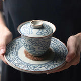 Auspicious Clouds Gaiwan - Jingdezhen Handmade Qinghua Porcelain