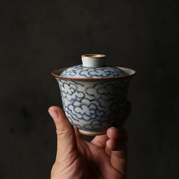 Auspicious Clouds Gaiwan - Jingdezhen Handmade Qinghua Porcelain