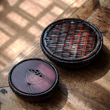 Gong Fu Cha Handmade Woven Bamboo Zen Tea Mini Tray - Tea Ceremony Teapot Holder