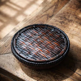 Gong Fu Cha Handmade Woven Bamboo Zen Tea Mini Tray - Tea Ceremony Teapot Holder