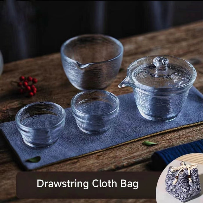 Tea Glass Travel Kit - Hammer Patter Glass