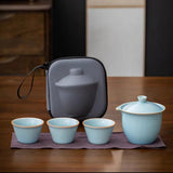 Travel Tea Portable Set - Porcelain Tea Set in 4 colours