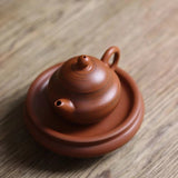 Chaozhou Zhuni Vermillion Clay Pear Teapot - 120 ml Vermillion Mud Teapot