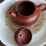 Chaozhou Zhuni Vermillion Clay Pear Teapot - 120 ml Vermillion Mud Teapot