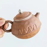 Enlightenment Old Rock Mud Teapot - Handmade Gongfu Cha Silvered Vintage Pot - 120cc