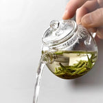 Glass Bright Pearl Teapot - Removable Filter Heat Proof Glass Pot