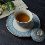 Sea Waves Gaiwan - Jingdezhen Handmade Qinghua Porcelain