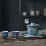 Sea Waves Gaiwan - Jingdezhen Handmade Qinghua Porcelain